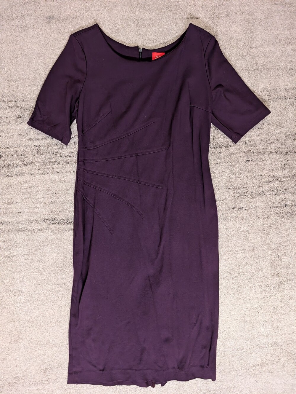 Hazel mae Slim-Fit Purple Midi Dress with Short Sleeves